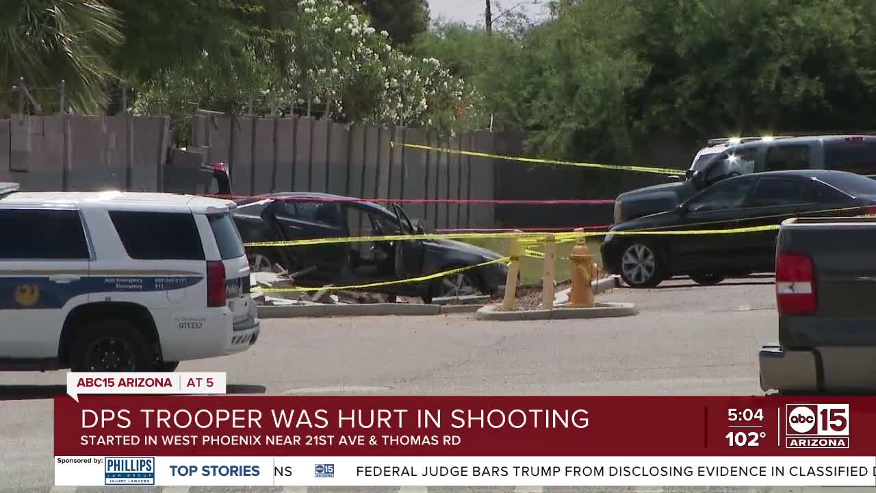 DPS trooper shot, suspect dead after crash near 35th Avenue and McDowell