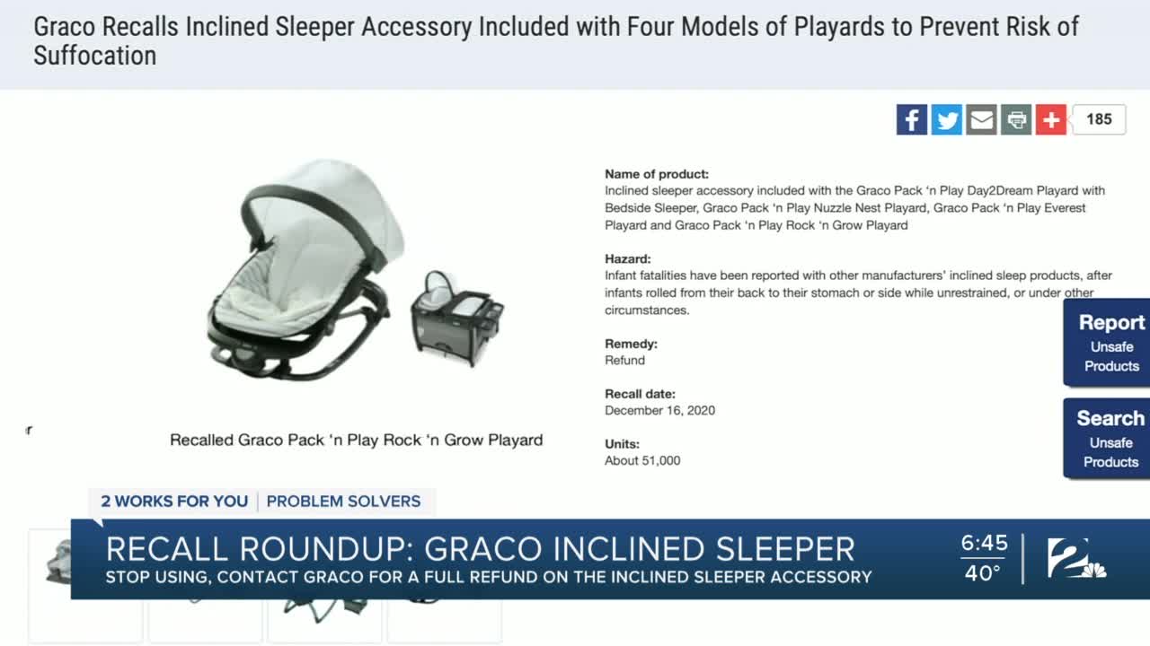 Graco recalling inclined sleeper accessory for some playards