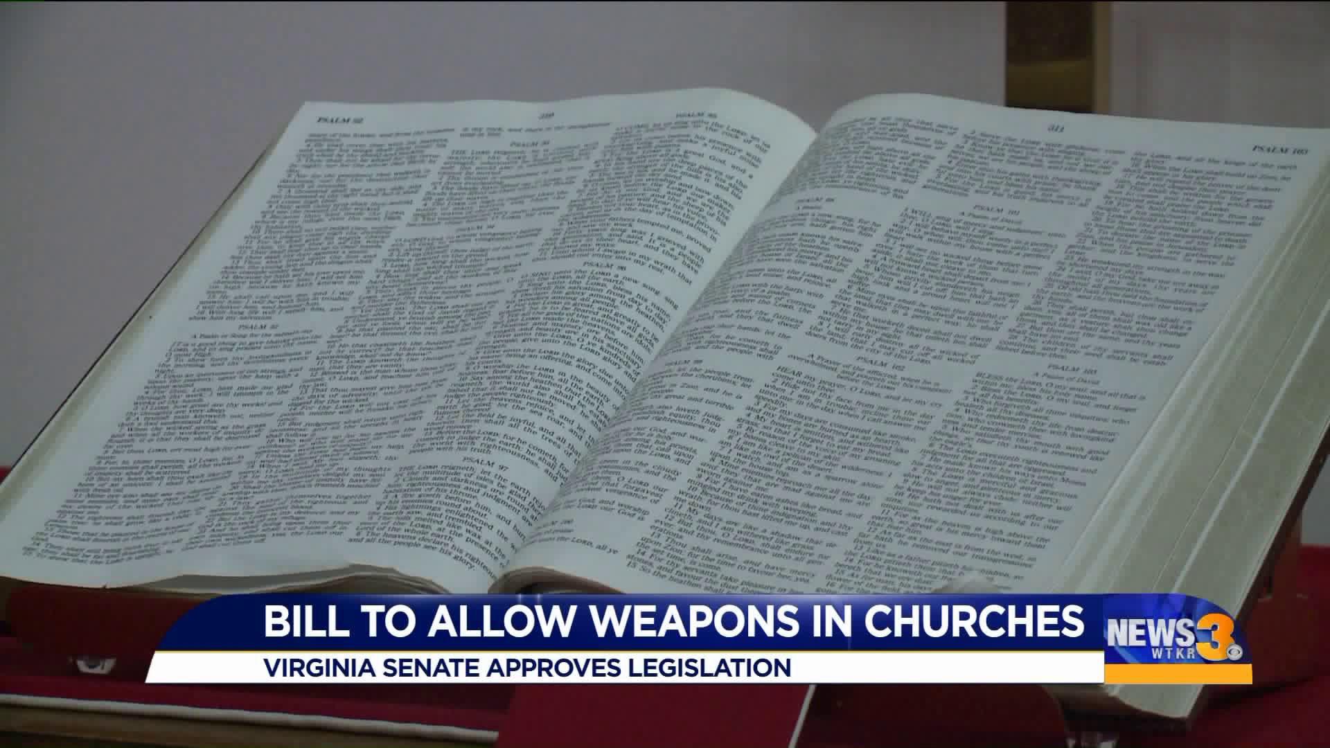 Bill aiming to allow guns in churches passes Virginia Senate
