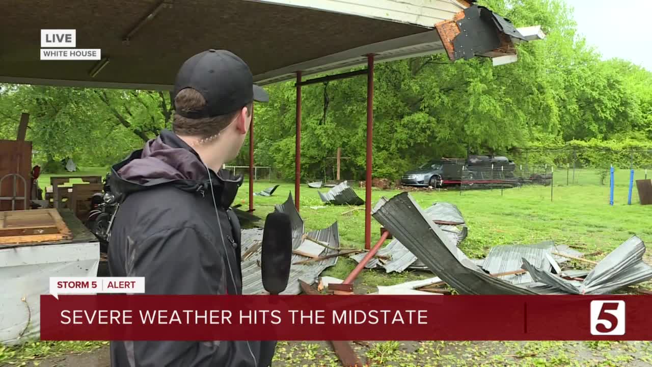 Morning storms topple trees, power lines in Middle Tennessee