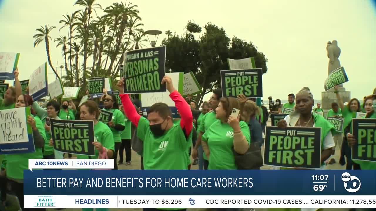 Home care workers asking for better pay and benefits