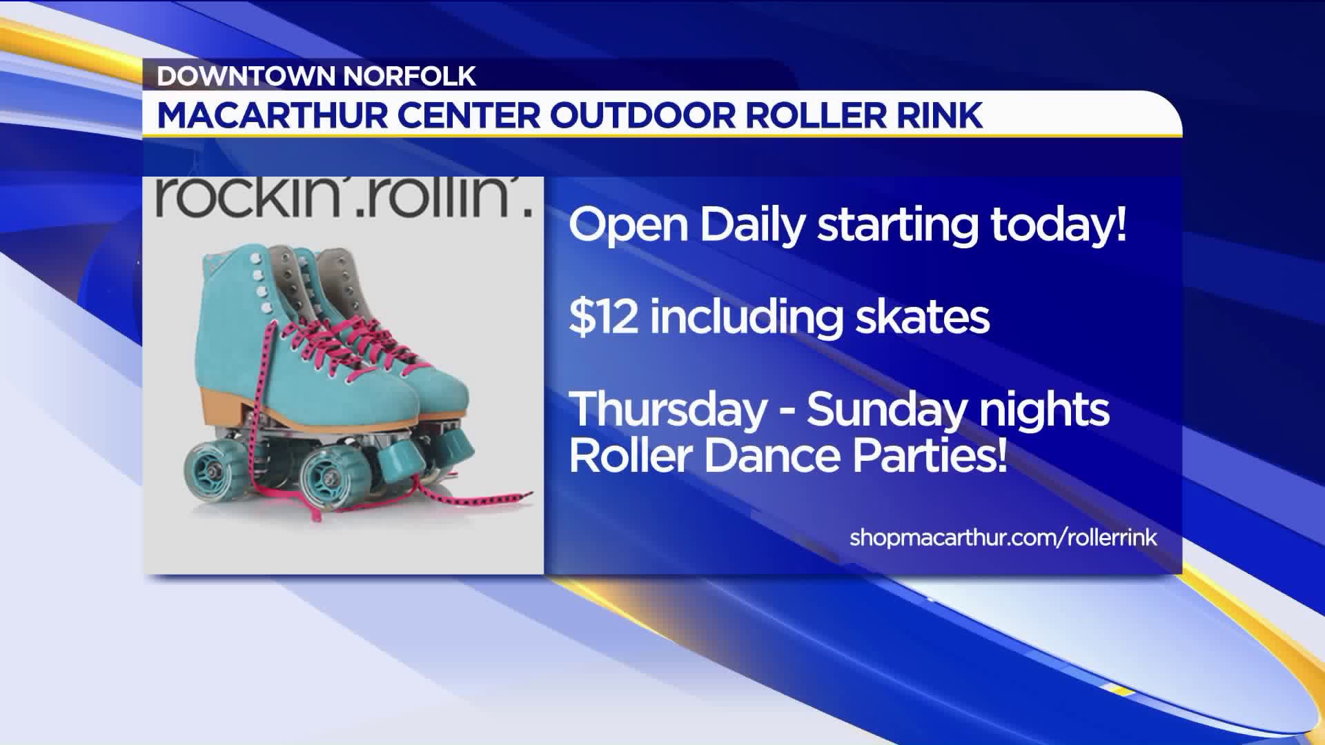 Outdoor roller rink opens at MacArthur Center!