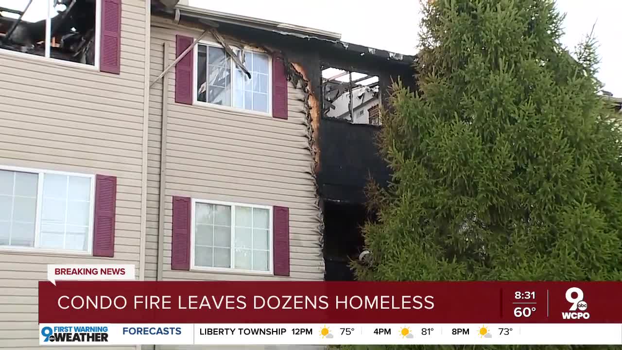Dozens displaced in Green Township condo fire