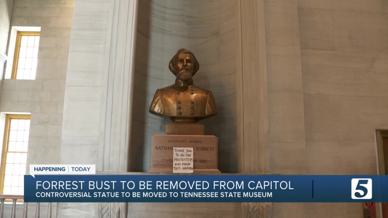 Crews remove Nathan Bedford Forrest bust from Capitol