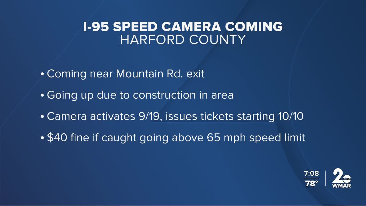 New speed camera going up on I-95 in Harford County