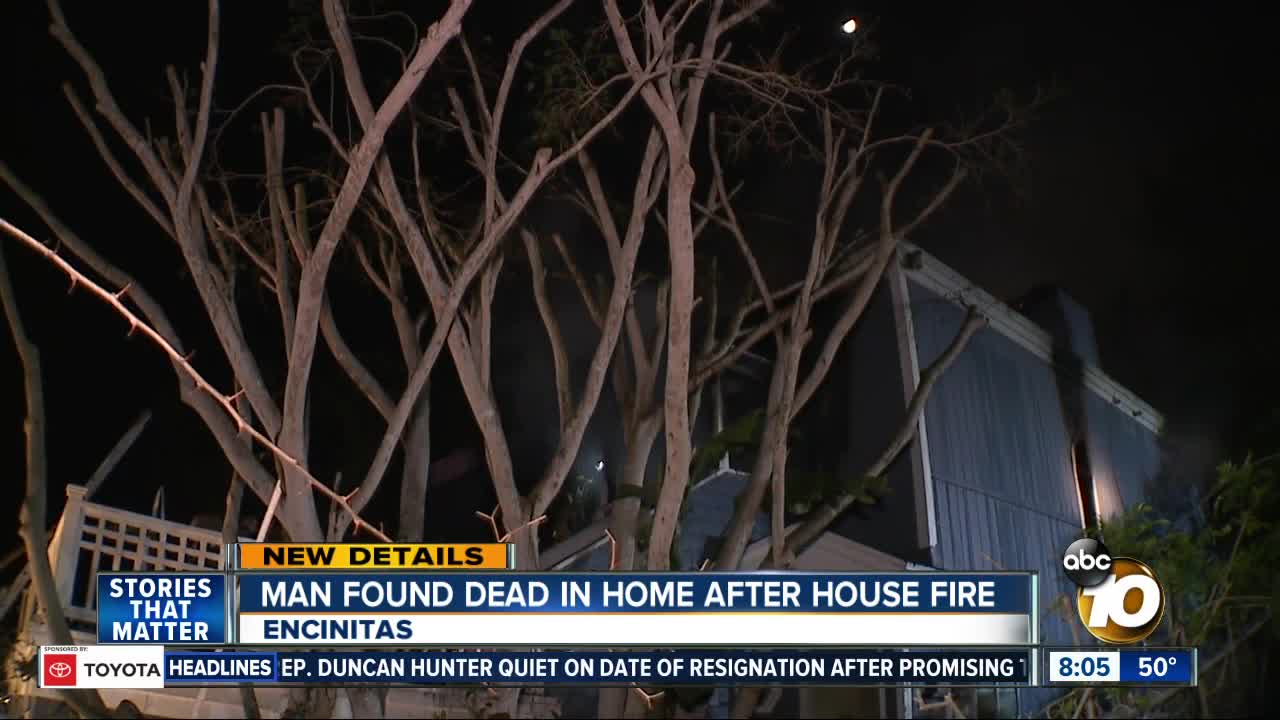 Man killed after fire rips through Encinitas home