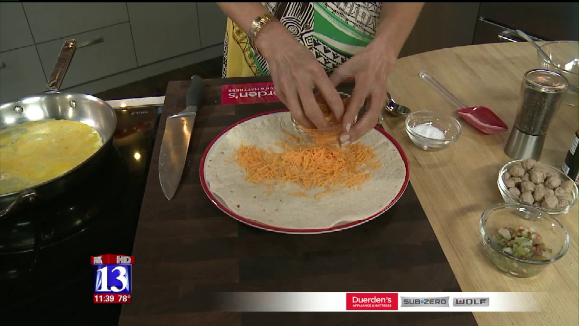 Turkey Sausage, Egg and Cheese Wraps