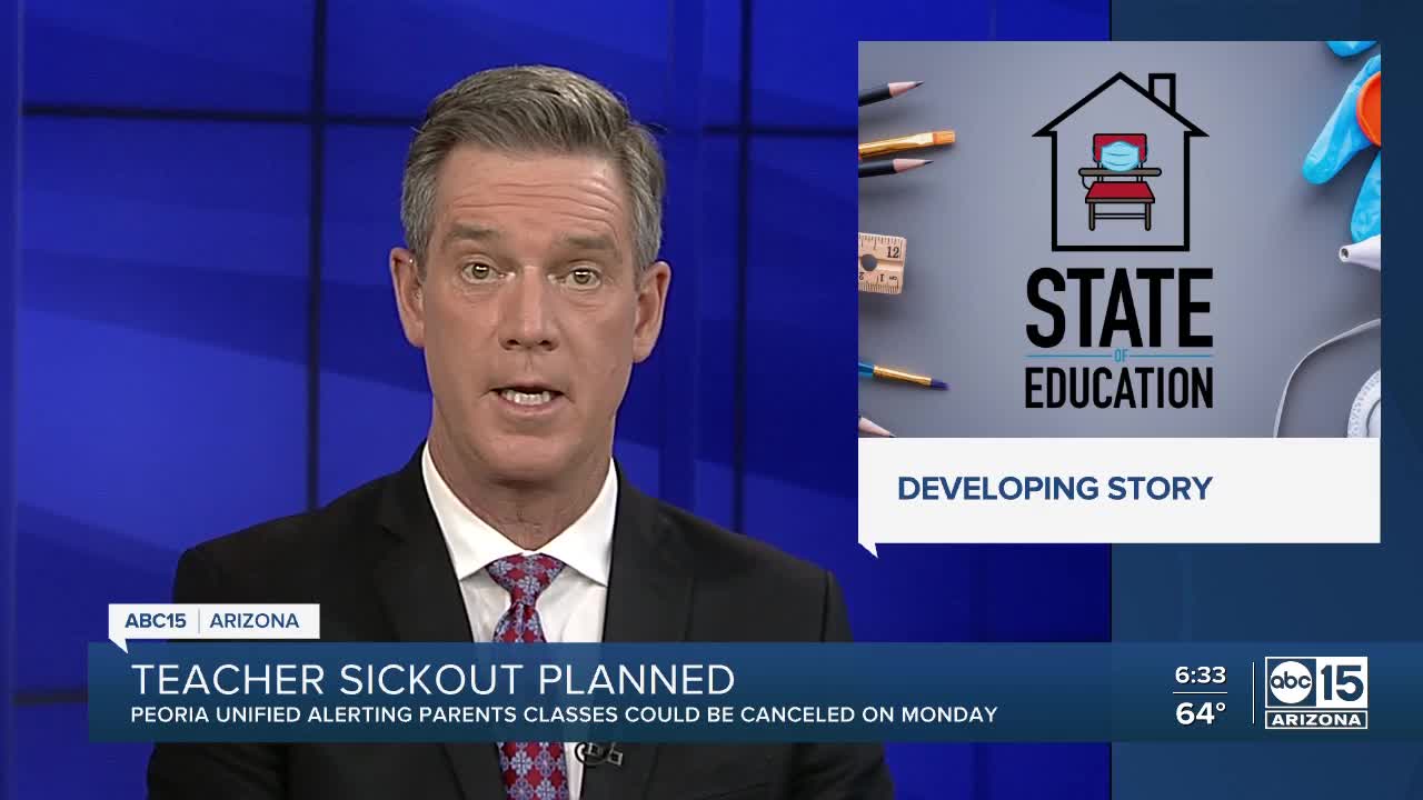 Peoria Usd Teachers Stage Sickout Monday Schools Close Due To Staffing