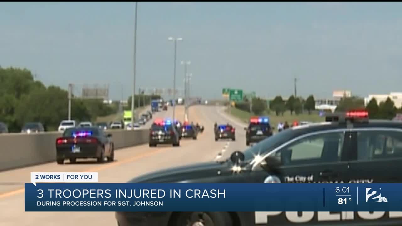 Three Oklahoma Highway Patrol troopers recovering after procession crash